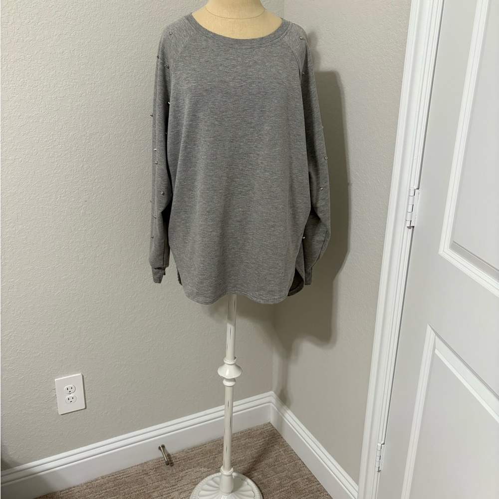 Umgee Gray Crew Neck Sweater